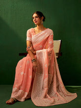 Womens Fashion Ethnic Peach Color Sarees-MLSHWSA1161PCH0ONE